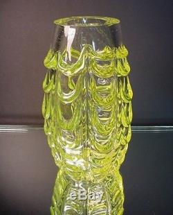 Rare Seguso Glass Vintage F Poli Uranium Fenicio Vaseline Vase Murano Eames Era