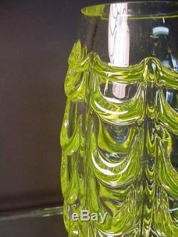 Rare Seguso Glass Vintage F Poli Uranium Fenicio Vaseline Vase Murano Eames Era