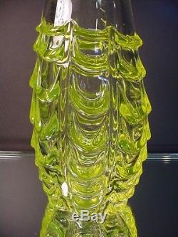 Rare Seguso Glass Vintage F Poli Uranium Fenicio Vaseline Vase Murano Eames Era