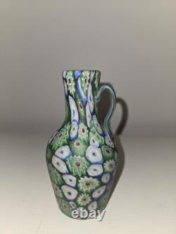 Rare Shape Vintage Seguso Millefiori Vase Murano Glass