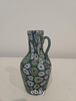 Rare Shape Vintage Seguso Millefiori Vase Murano Glass