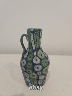 Rare Shape Vintage Seguso Millefiori Vase Murano Glass