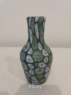 Rare Shape Vintage Seguso Millefiori Vase Murano Glass