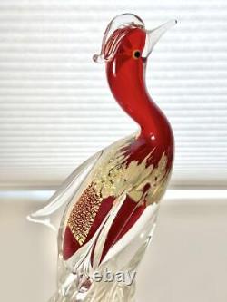 Rare Stunning Vintage Italy Murano Glass Venetian Bird Figurine 13.4in