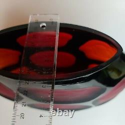 Rare VTG Murano MCM Carved Black over Red Italian Art Glass Sculptural Vase