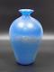 Rare Vintage Designer Vase Murano Cenedese Glas Scavo Blau Art Glass 20. Jhd