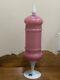 Rare Vintage Empoli Cased Opaline Glass Apothecary Jar. 16 with lid. Pink Rose