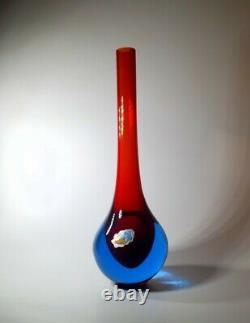Rare Vintage Flavio Poli 1970s Murano Venetian Rich Sommerso Art Glass Bud Vase