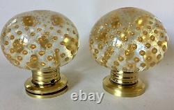 Rare Vintage Handmade Murano Art Glass Round Door Knob Set