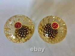 Rare Vintage Handmade Murano Art Glass Round Door Knob Set