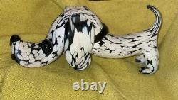 Rare Vintage Murano Glass Blanco Nero Dog by Archimede Seguso 1950 Italy Art Rare Vintage Murano Glass Blanco Nero Dog by Archimede Seguso 1950 Italy Art