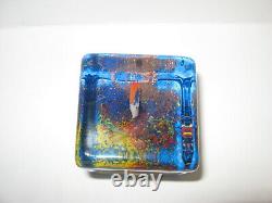 Rare Vintage Murano Glass Fish Aquarium Tank Block Cube Italy Paperweight