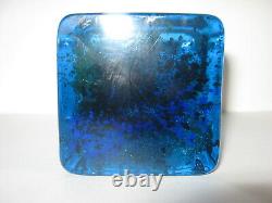 Rare Vintage Murano Glass Fish Aquarium Tank Block Cube Italy Paperweight