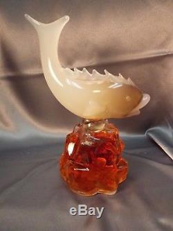 Rare Vintage Murano Luxardo Liquor Wine Fish Art Glass Venetian Decanter Bottle