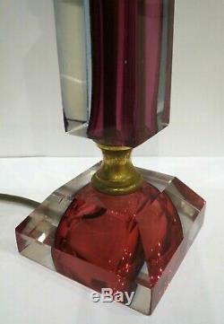 Rare Vintage Murano SOMMERSO Glass Lamp Seguso Flavio Poli Mandruzzato