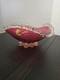 Rare Vintage Murano Seguso Art Glass Bowl Ruby Red & Gold Hand Blown Italy