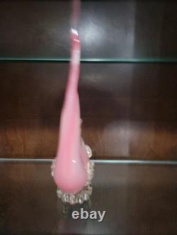 Rare Vintage Murano Seguso Glass Sculpture Figurine Italian blown Pink Fish