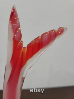 Rare Vintage Murano Seguso Glass Sculpture Figurine Italian blown Pink Fish