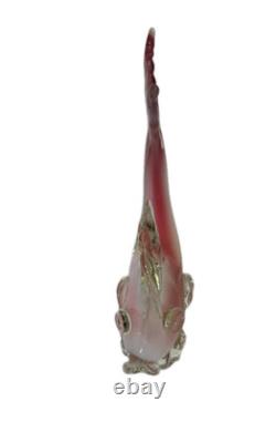 Rare Vintage Murano Seguso Glass Sculpture Figurine Italian blown Pink Fish
