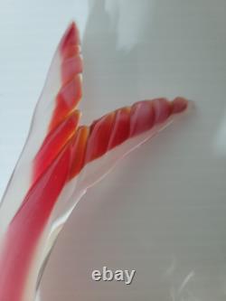 Rare Vintage Murano Seguso Glass Sculpture Figurine Italian blown Pink Fish