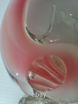 Rare Vintage Murano Seguso Glass Sculpture Figurine Italian blown Pink Fish