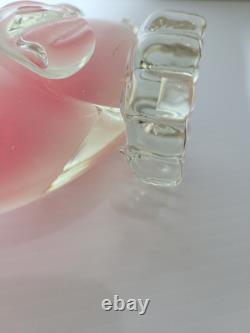 Rare Vintage Murano Seguso Glass Sculpture Figurine Italian blown Pink Fish