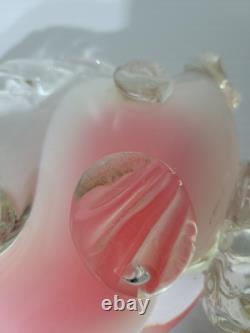 Rare Vintage Murano Seguso Glass Sculpture Figurine Italian blown Pink Fish