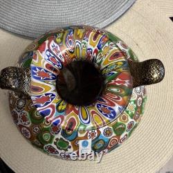 Rare Vintage Murano Vase 7 By 7 With Handles Serenella Arte