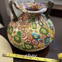Rare Vintage Murano Vase 7 By 7 With Handles Serenella Arte