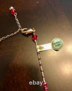 Rare Vintage Red Murano Glass Necklace
