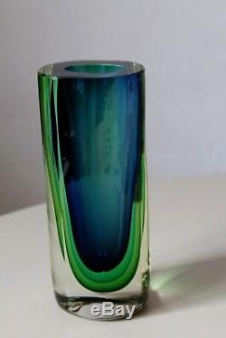 Rare forme Vintage Rétro MURANO Sommerso Seguso flavio poli art glass Tall Vase