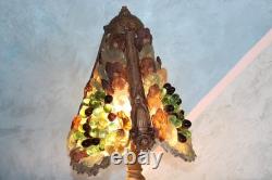 Rare vintage Murano Glass table lamp Italian Art Glass Grape Vine