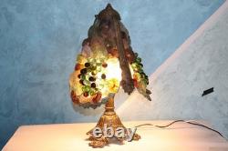Rare vintage Murano Glass table lamp Italian Art Glass Grape Vine