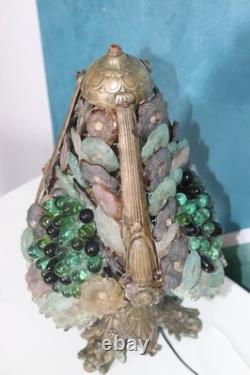 Rare vintage Murano Glass table lamp Italian Art Glass Grape Vine