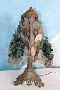 Rare vintage Murano Glass table lamp Italian Art Glass Grape Vine