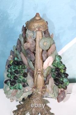 Rare vintage Murano Glass table lamp Italian Art Glass Grape Vine
