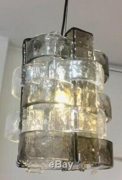 Rare vintage Murano glass chandelier pendant Design Carlo Nason for MAZZEGA 70s
