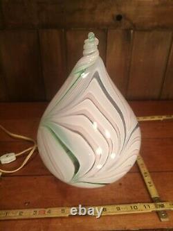 Real authentic pair of Murano table lamps collectible MCM vintage Italy glass