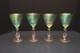 SET 4 Vintage Murano Venetian Glass Hand Made Wine Glasses Goblets Stemware 5.5