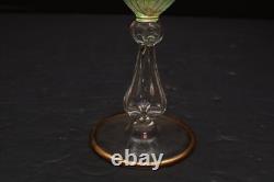 SET 4 Vintage Murano Venetian Glass Hand Made Wine Glasses Goblets Stemware 5.5