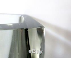SET Vtg Mid Century Murano Sommerso Mandruzzato Faceted Vase Ashtray Smoke Glass