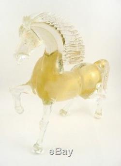 SPLENDID Vintage Handmade Murano Art Glass Venetian REARING HORSE Figure STATUE