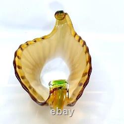 STUNNING 4 Color! Sommerso Vintage Large Italian Murano Art Glass Centerpc Bowl