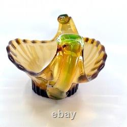 STUNNING 4 Color! Sommerso Vintage Large Italian Murano Art Glass Centerpc Bowl