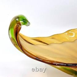 STUNNING 4 Color! Sommerso Vintage Large Italian Murano Art Glass Centerpc Bowl