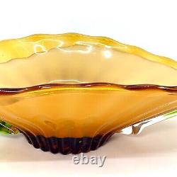 STUNNING 4 Color! Sommerso Vintage Large Italian Murano Art Glass Centerpc Bowl