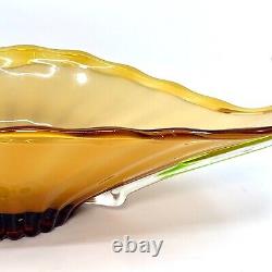 STUNNING 4 Color! Sommerso Vintage Large Italian Murano Art Glass Centerpc Bowl