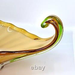 STUNNING 4 Color! Sommerso Vintage Large Italian Murano Art Glass Centerpc Bowl