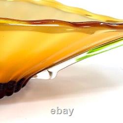 STUNNING 4 Color! Sommerso Vintage Large Italian Murano Art Glass Centerpc Bowl