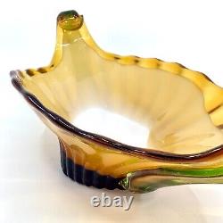 STUNNING 4 Color! Sommerso Vintage Large Italian Murano Art Glass Centerpc Bowl